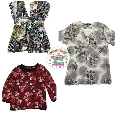 Vintage Y2K Printed Top Bundle – 10pcs | VR321 🌹✨