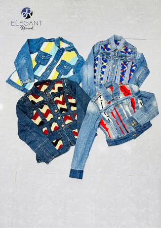 Veste en patchwork de denim recyclé et poncho - EVR0490