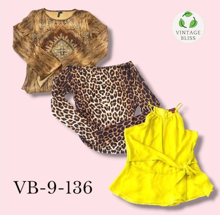 Y2K Mixed Printed Blouse Wholesale Bundle (VB-9-136) 7 piece