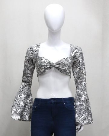 CR1943 Upcycled Tie-Back Crop Top