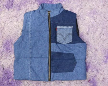 CR2162 Upcycled Denim Panel Vest