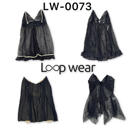 Y2K Goth Sheer Flared Hem Babydoll Camis