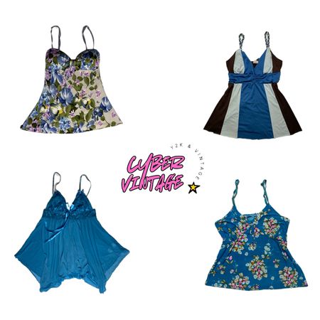 Y2K Blue Floral Cami Collection (MH-057)