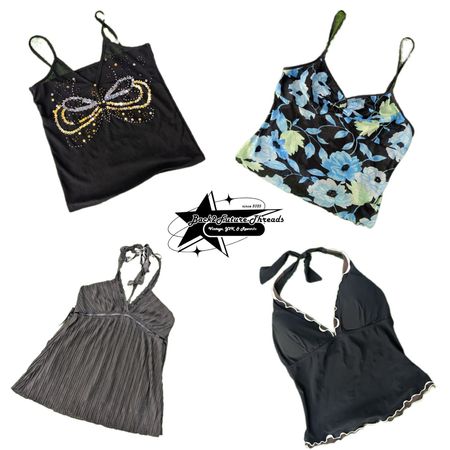 Y2k Gothic Vibe Printed Cami Top B2F-036