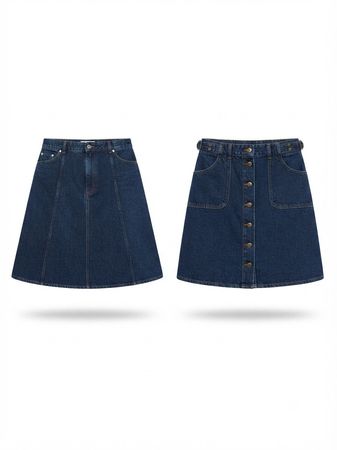 (FV-2053) Y2K Denim Midi Skirts