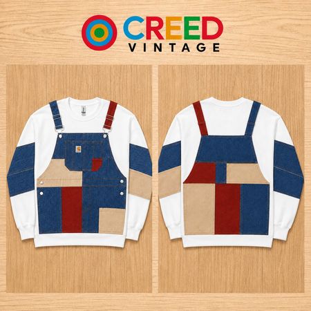 CR2201 SWEATSHIRT EN LAINE PATCHWORK CARHARTT UPCYCLE