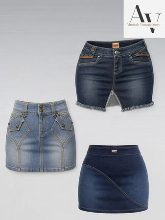 Y2k mini demim skirts