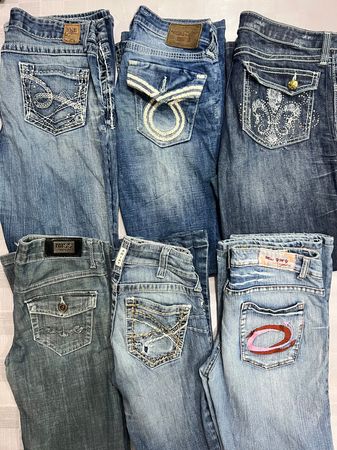 R746 Damen Y2k Schlagjeans