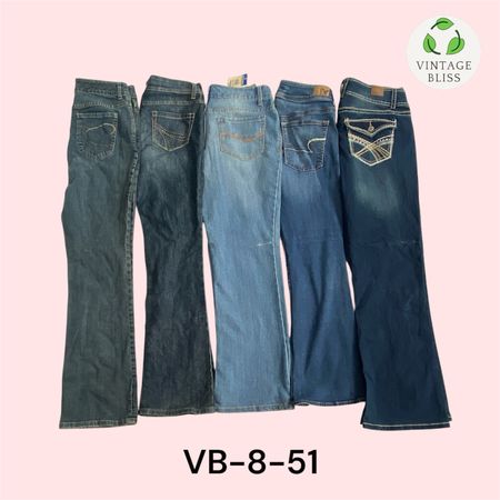 Pack de gros de jeans vintage à flare brodés Y2K – Lot de 20 pièces (VB-8-51)
