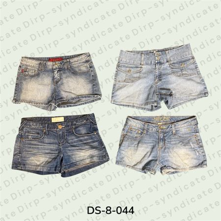 Y2K Denim Micro Mini Shorts – Low Rise Vintage Streetwear (DS-8-044)