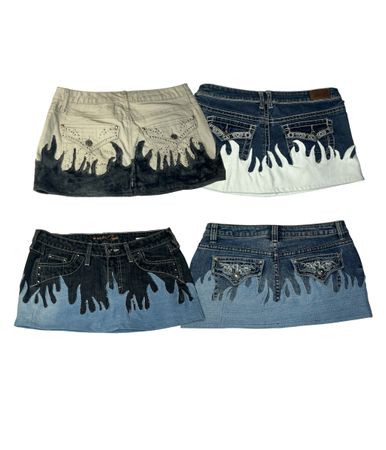 Upcycle Flame Mini Skirt TR648