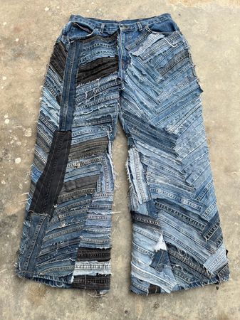 Upcycled Denim Belt Baggy Style Jeans