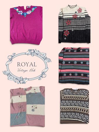 Vintage Floral & Patterned Sweaters