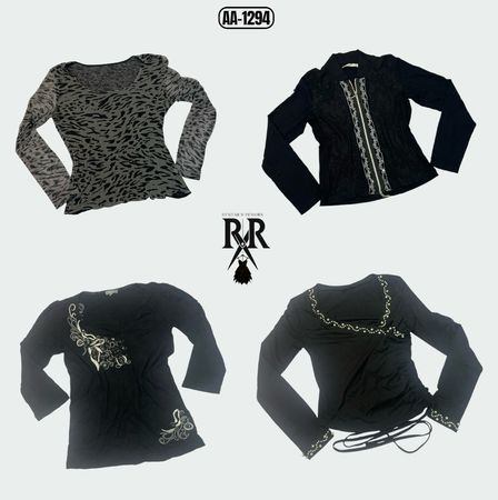 Y2K Black Gothic Full Sleeve Tops (AA-1294)