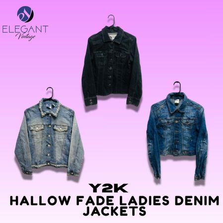 Veste en denim pour femmes Y2K Hallow Fade - EV1450