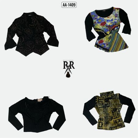 Y2K Black Gothic Full Sleeves Mix Tops (AA-1409)