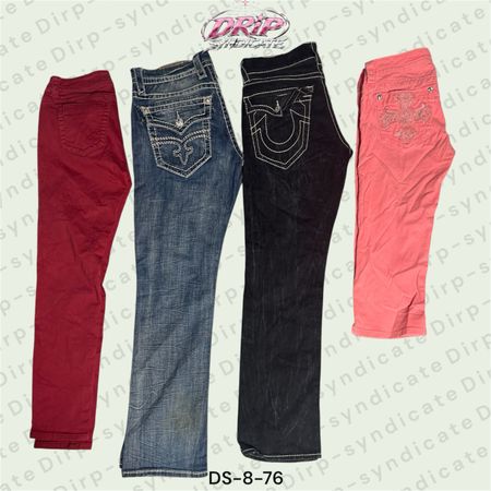 Y2K Vintage Branded Jeans | Miss Me, True Religion & Rock Revival | Embellished Denim (DS-8-76)
