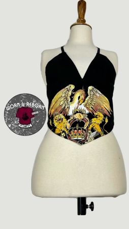 Upcycled vintage graphic print cami top