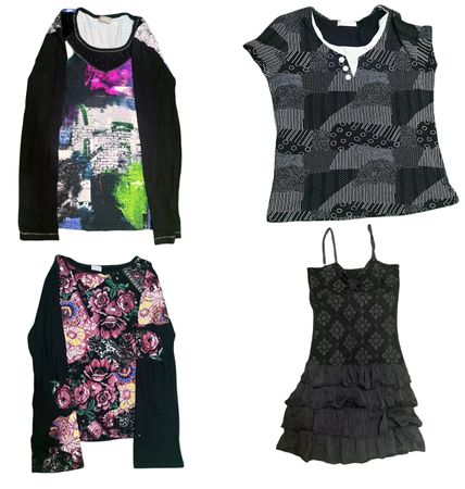 Y2K Schwarze Gothic- und Grunge-Oberteile Mischungen