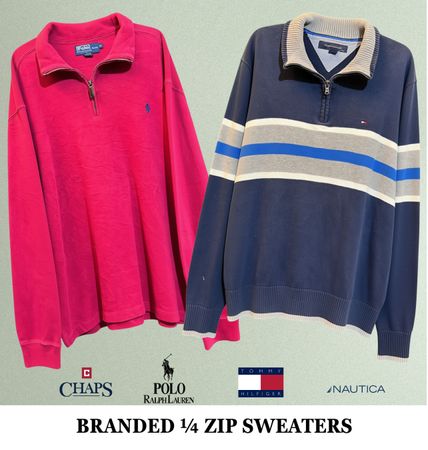 Premium 1/4 Zip Sweaters including Ralph Lauren & Tommy Hilfiger