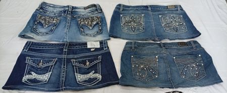 CR11093 Upcycled Y2K Mini Denim Skirts