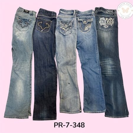 Women's Floral Embroidered Flare Jeans – Retro Y2K Denim (PR-7-348)