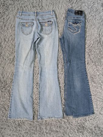 ***Y2K Denim Flare Jeans with Embroidery