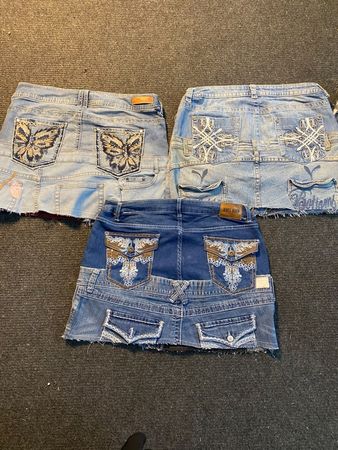 Saia de Denim Patchwork Reciclada — 0019