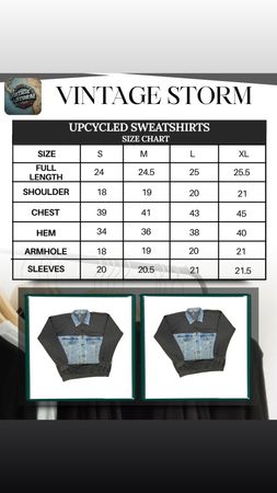 Upcycled Denim Panel Sweatshirt