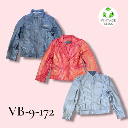 Y2K 100% Genuine Leather Jacket Wholesale Bundle – Assorted Styles (VB-9-172) 8 piece