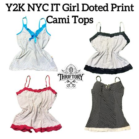 Y2K NYC IT Girl Doted Prints Cami Tops TY-108
