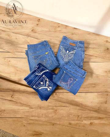 AV Y2K Embroidered Bootcut Jeans