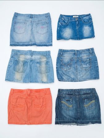 Retro 2000s Coral & Washed Denim Mini Skirt Bulk Pack (Vintage Master)
(VM-130)
