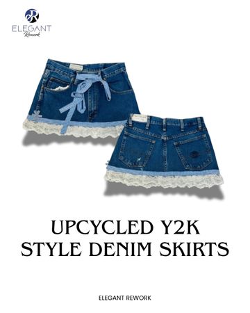 UPCYCLED Y2K Style Denim Skirts - EVR0184