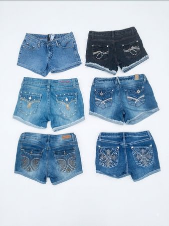 Jolis et sexy shorts en denim embellis Y2K - Détails de poches et accents brillants (S-48)