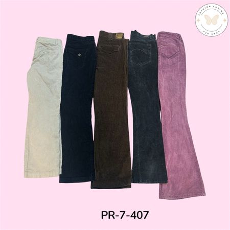 Women's Vintage Corduroy Pants – High Waist Straight Leg Trousers (PR-7-407)