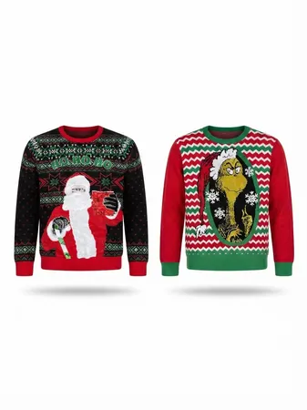 (FV-2367) Vintage style  Christmas Sweater Bundle | Wholesale Christmas Jumpers | Y2K Retro Holiday Knitwear