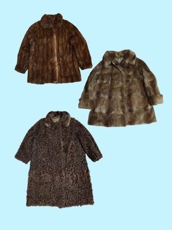 Manteau en fourrure véritable Y2k (TM095)
