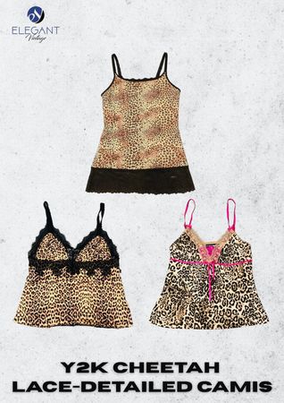 Y2K Cheetah Lace-Detailed Camis - EV2406