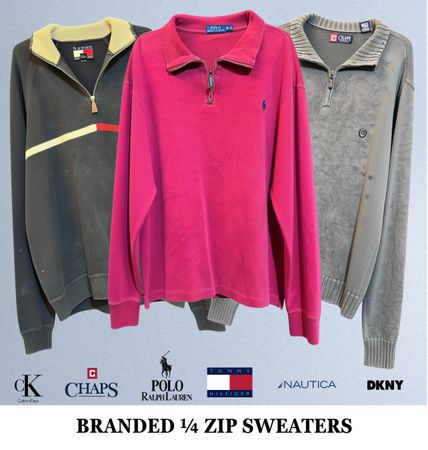 Pulls zippés 1/4 de marque incluant Ralph Lauren et Tommy