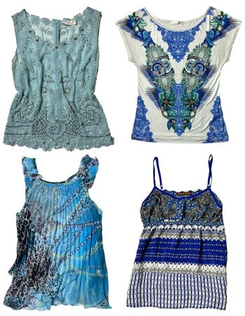 Aqua Glam Ocean Blue Tops: TT-324