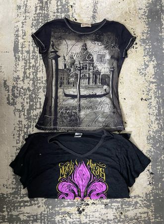 Y2K style printed T shirts