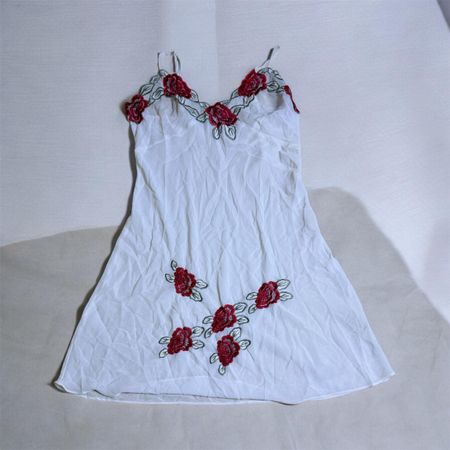 Th505 Vintage Silk Embroidered Cami Slip Dress Feminine Y2K