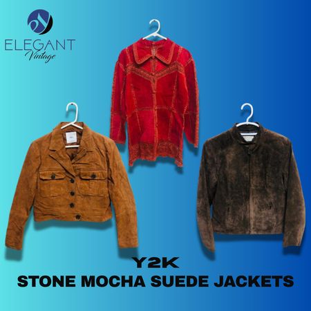 Y2K Stone Mocha Suede Coat & Jackets - EV1201