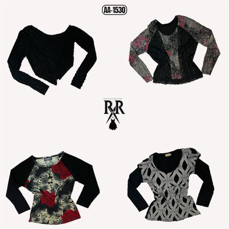 Y2K Black Gothic Mix Tops (AA-1530)