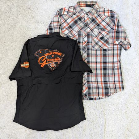 ##Harley-Davidson Button Down Shirts – Graphic & Vintage-Inspired Mix