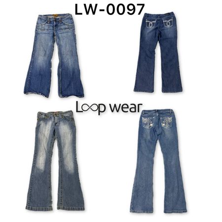 Jeans a zampa d'elefante e a gamba bootcut a vita bassa Y2K
