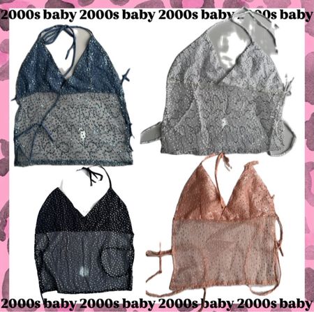 Upcycled classic y2k halter tops-245