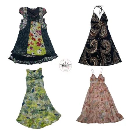 90s Fairycore Chiffon & Paisley Sundresses( TS-058 )