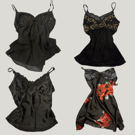 Y2K Vampy Coquette Cami Tops (OFF-21)